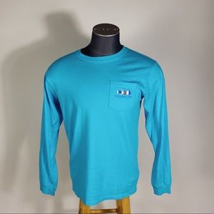 SOUTHERN TIDE Men’s Long Sleeve Turquoise Blue T-Shirt Medium